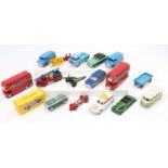 A collection of mostly Dinky and Corgi Toys models to include Dinky No. 38C Lagonda, No. 481 Bedford