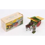 Britains Model Farm Series No. 4F Tumbrel Cart comprising of green and red cart with a horse as well