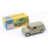 Corgi Toys No. 450 Austin Mini Van comprising of metallic green body with red interior and spun