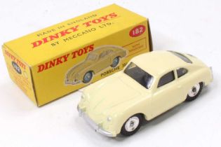 Dinky Toys No.182 Porsche 356A Coupe, comprising cream body with spun hubs, housed in the original