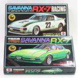 Nitto 1.28 scale plastic kits group, No.20 1976 Mazda RX-7 Savanna & No.22 Mazda RX-7 #22 Racing,