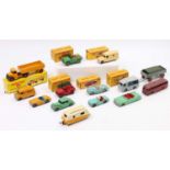 A tray containing boxed and unboxed Dinky Toys to include, No. 409 Bedford Articulated Lorry, No.