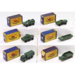 Matchbox Lesney boxed military group of 6 to include No. 49 Army Half-Track, No. 54 Saracen
