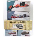 A Corgi Heavy Haulage 1/50 scale road transport diecast group, five boxed as issued examples, to
