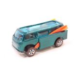 Mattel Hot Wheels "Redlines" era Volkswagen Beach Bomb in dark green with a grey interior and 2