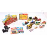 A collection of mostly Matchbox Lesney models and empty boxes to include No. 4 Dodge Stake Truck,