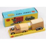 Corgi Toys Gift Set 2 comprising Land Rover with pony trailer and pony figure, tan version with