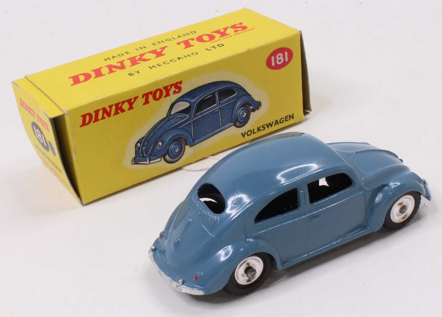 Dinky Toys No.181 Volkwagen, comprising RAF blue body with spun hubs, housed in the original correct - Image 2 of 2