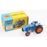 Corgi Toys No. 55, Fordson Power Major Tractor, blue body with orange hubs, housed in the original