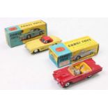 Corgi Toys, 2 boxed examples comprising No. 215S Ford Thunderbird Open Sports in red with a yellow