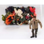 One box containing a vintage Action Man figure together with a selection of clothing and