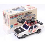 An Alps Toys of Japan plastic and battery operated model of a Dodge Colt Mitsubishi Lancer Rally Car