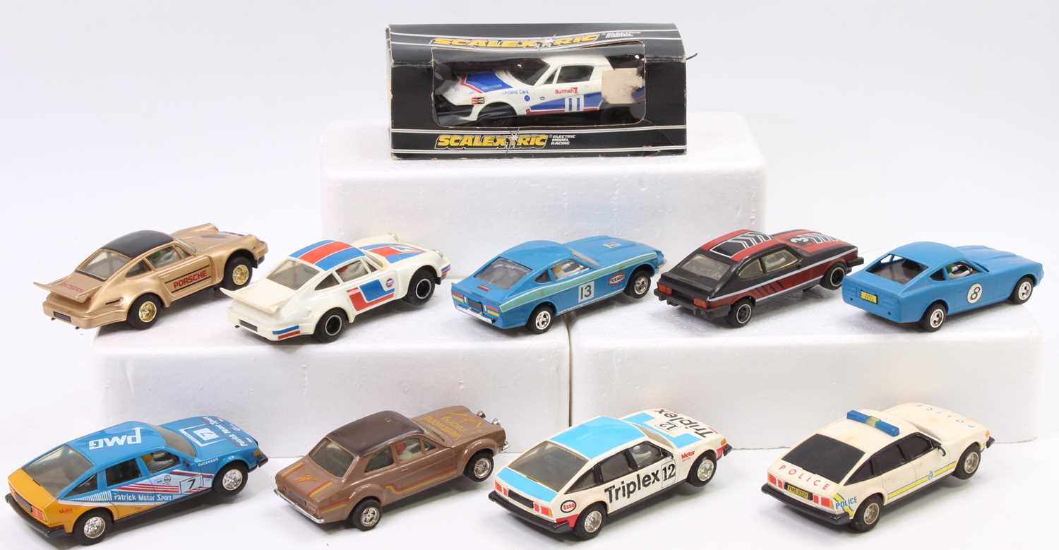 10 various Scalextric slot cars including Ford Escort, Rover 3500, Porsche Turbo, Ford Capri and - Bild 2 aus 3