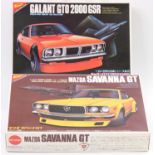 Nichimo 1.24 scale plastic kits, No.29 1972 Mazda Savanna RX-3 GT RE dr #14 & No.18 1974