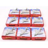 Playcraft (Corgi) Vapour Trails plastic model aircraft boxed group of 9 to include Gloster Javelin
