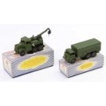 Dinky Toys Military models, 2 examples comprising No. 661 Scammell Recovery Tractor (VGNM-BVG),