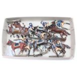 Mignot Figure Group, to include 5x Cavalry of Louis XV Anjou Regt, 3 other cavalry and riders,