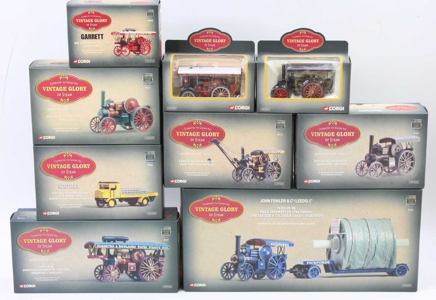 Corgi Toys modern issue 1/50th scale Vintage Glory of Steam, 9 examples to include reference