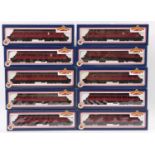 Bachmann 00 gauge crimson passenger stock and coach group, 10 examples, all in original packaging to