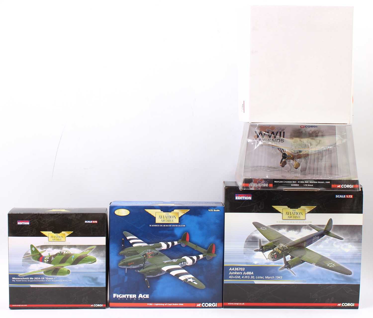 Corgi Aviation Archive 1/72nd scale boxed aircraft group, 4 examples, all appear as issued to