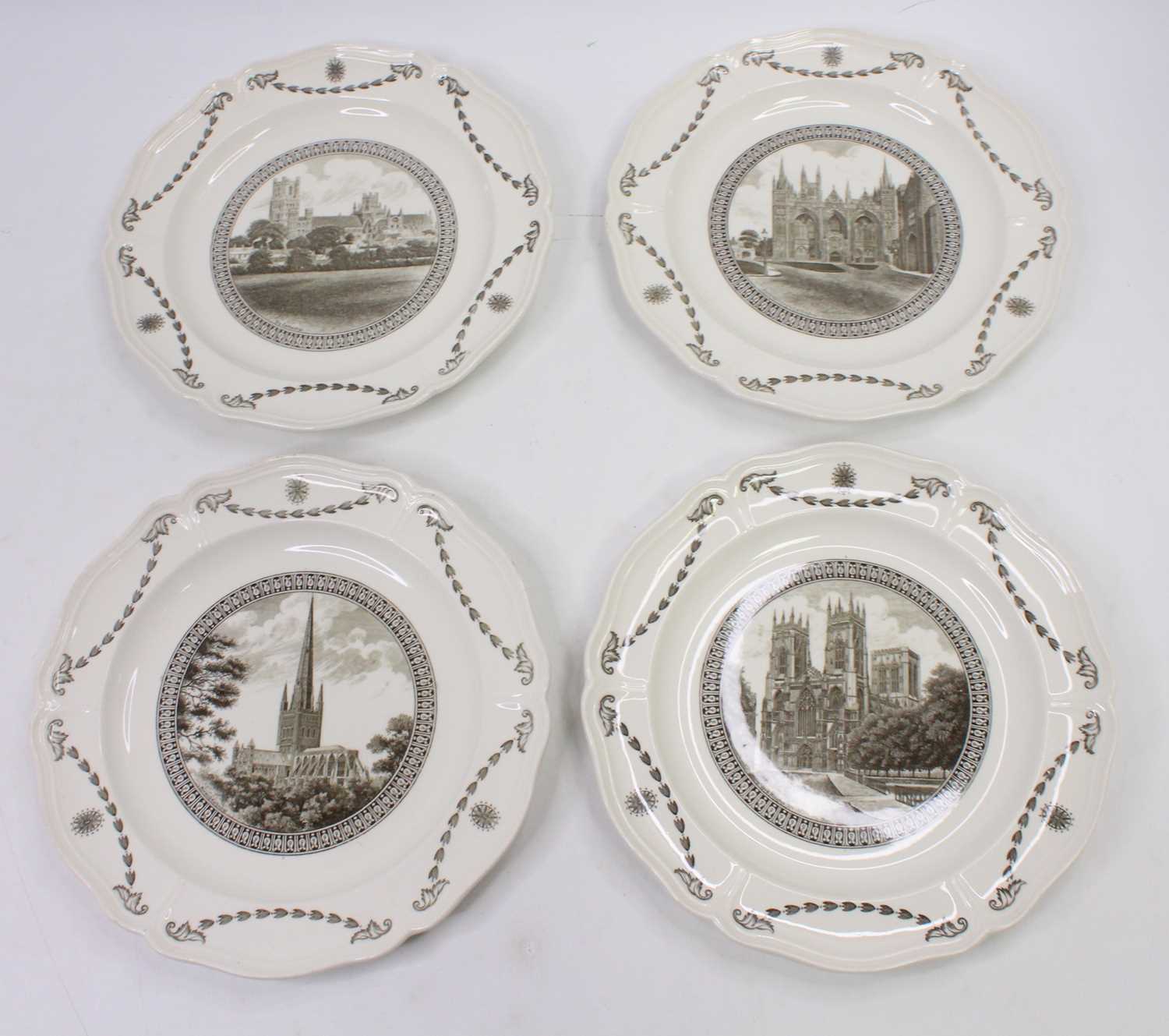 Four Wedgwood LNER cathedral plates, comprising Ely, York, Norwich, and Peterborough, third series