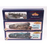 A Bachmann boxed locomotive and tender group, three examples to include a No. 32-177 2-6-0 Crab