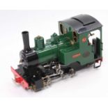 A Roundhouse Models radio controlled and gas powered model of a No. 1 0-4-0 tank loco finished in