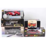 Five various boxed 1/18 scale modern release diecasts to include a Kyosho Morris Mini Cooper