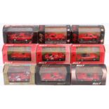 Brumm, Best Models and Bang Models group of 9 various 1/43 scale boxed Ferrari models to include
