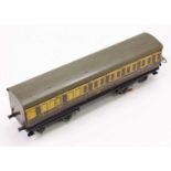1935-41 No. 2 Passenger coach, br/3rd GWR brown & cream. Window silvering 'gone' otherwise (VG) will