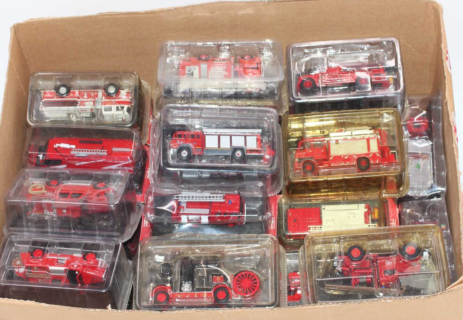 65+ various boxed and loose Atlas Edition Emergency Services Fire Vehicle group, also sold with a