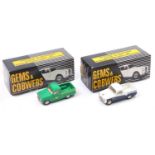 A Gems & Cobwebs 1/43 scale white metal Austin A60 pick-up truck vehicle group, two examples to