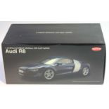 Kyosho No.09213W 1/18th scale boxed model of a Audi R8, finished in blue, as issued in the