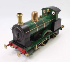 A nicely made Victorian Style spirit fired live steam locomotive, 3 1/4 inch gauge, 2-2-2