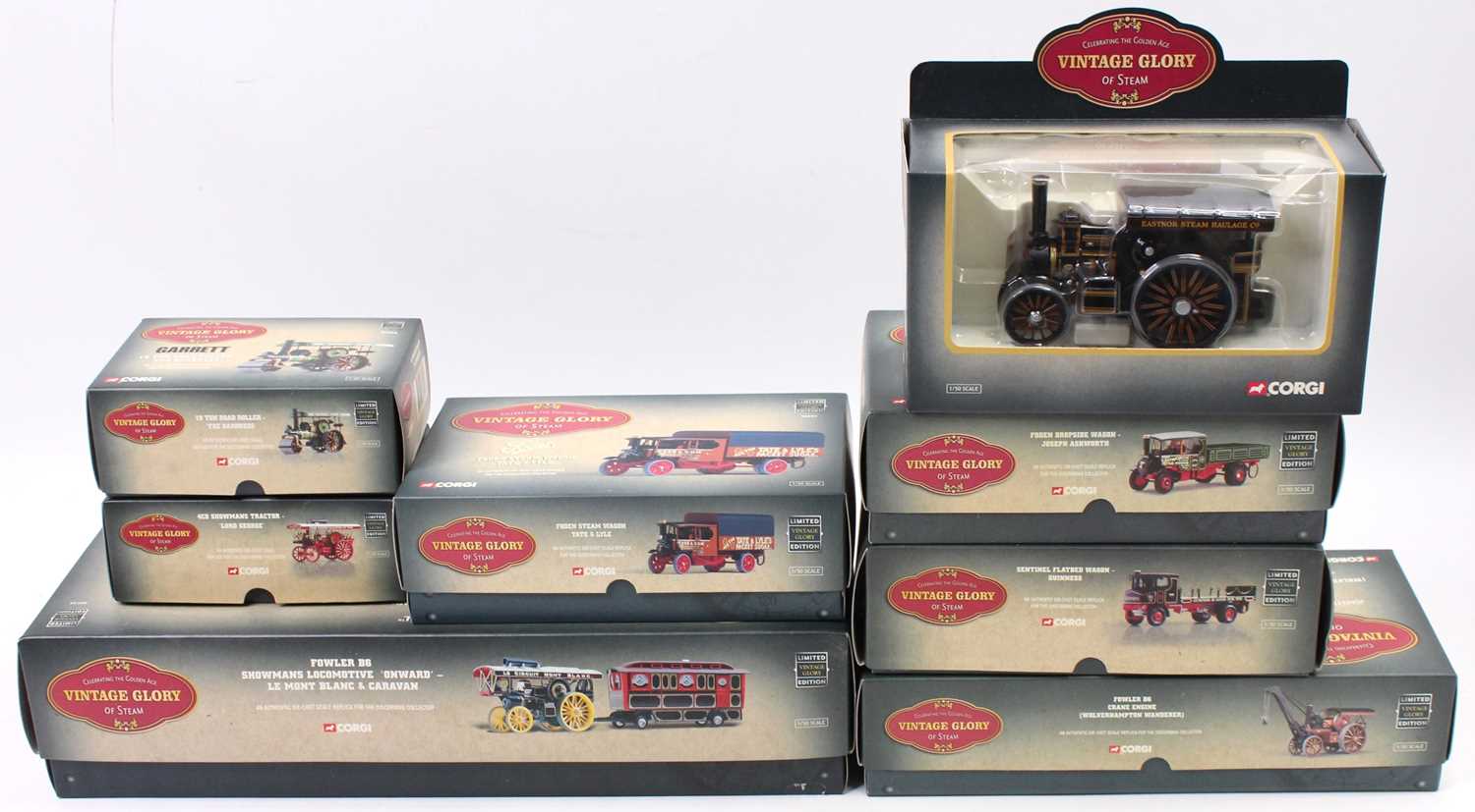 Corgi Toys modern issue 1/50th scale Vintage Glory of Steam, 8 examples to include reference