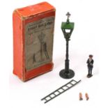 Miniature Model Street Gas Lamp complete with cleaner and ladder. One part of ladder broken but