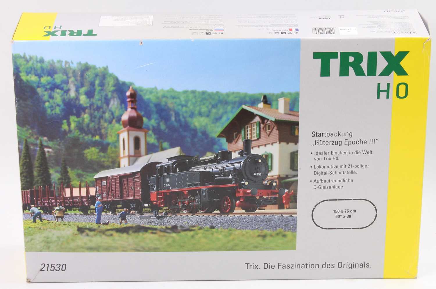 Trix HO scale No. 21530 Starter Pack containing a class 74 Locomotive, wagons, track and power