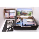 Two boxes containing a quantity of various railway lineside accessories and related effects, to