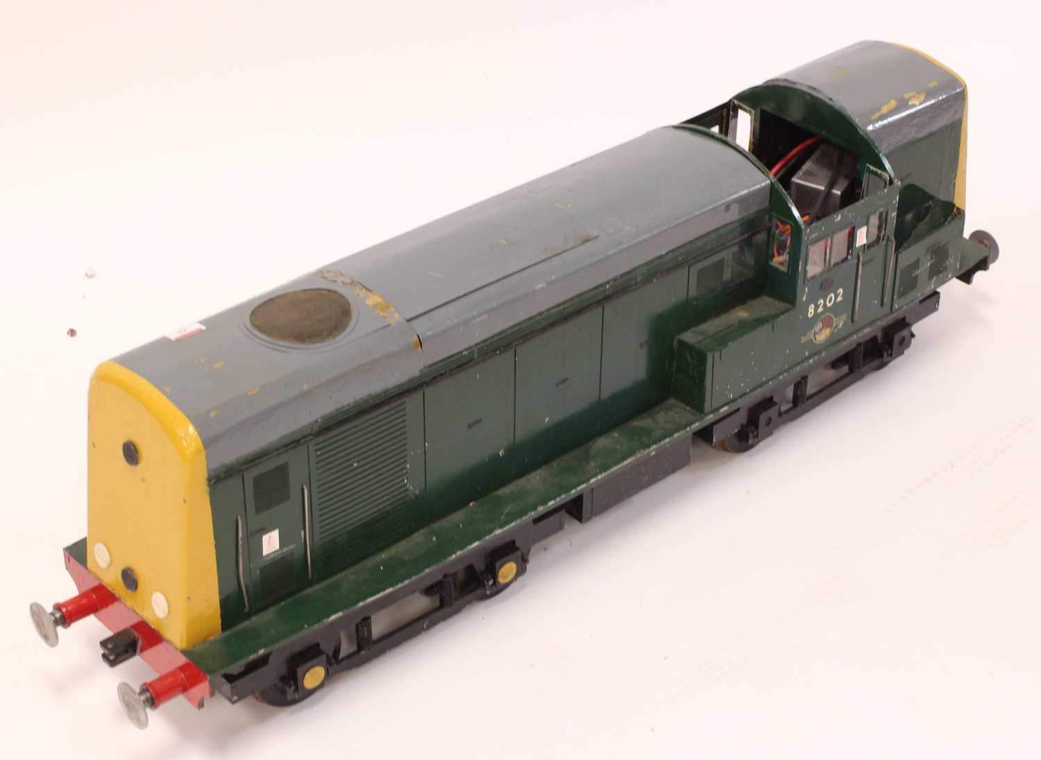 5 inch gauge battery operated model of a Diesel Electric Locomotive, finished in green with Number