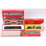 Five various boxed Hornby 00 gauge locomotives to include a No. R063 BR 'Britannia' loco, a No. R552