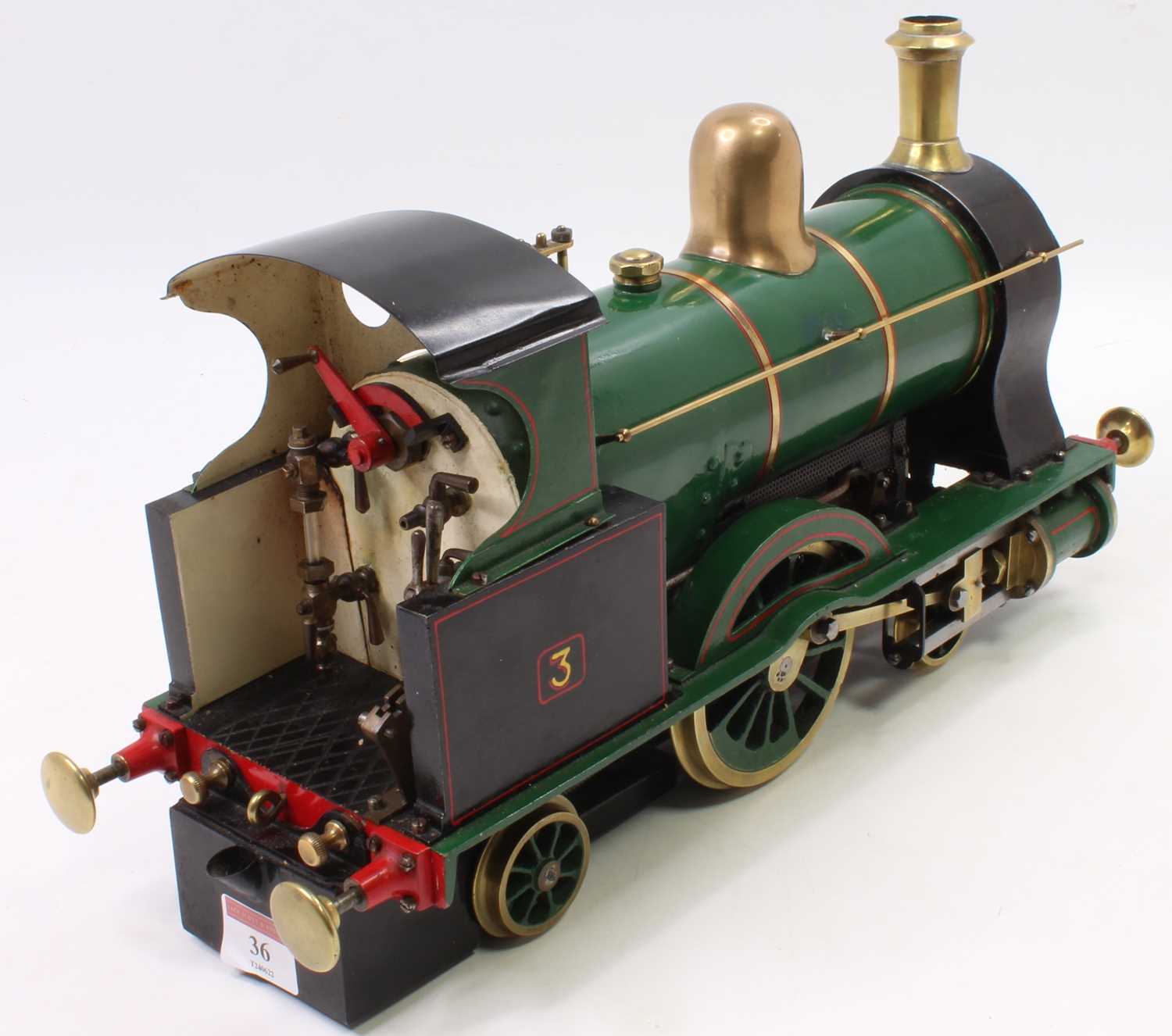 A nicely made Victorian Style spirit fired live steam locomotive, 3 1/4 inch gauge, 2-2-2 - Image 2 of 3