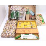 Large tray of mainly Crescent items: picture box No.T4555 Railway Set containing 4-signal gantry,