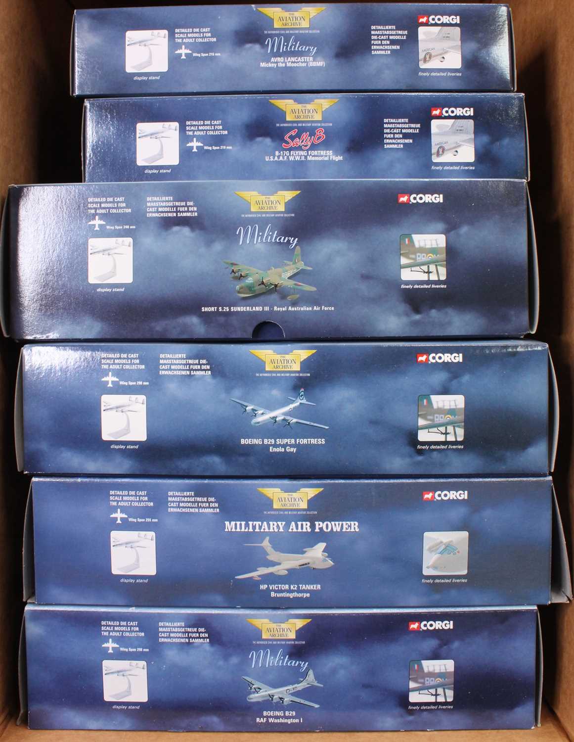 Corgi Aviation Archive 1:144 scale boxed aircraft group, 6 examples all in the original packaging,