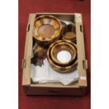 Two boxes of miscellaneous items to include collectors' plates, treen bowls etc