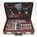 A Hoffman steel knife set, housed within a travelling case