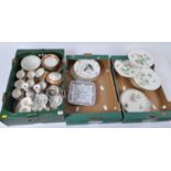 Three boxes of 19th century and later ceramics, to include a Regency period part tea and coffee