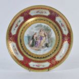 A Vienna porcelain cabinet plate, the centre painted with a Shakespearian scene of Oberon and