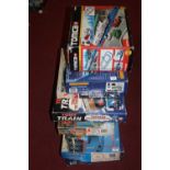 A Hornby Eurostar boxed railway set, a Thomas the Tank engine by Hornby boxed railway set x2, and