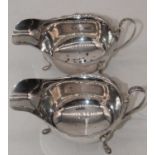 A pair of Elizabeth II silver helmet shaped sauceboats, Sheffield 1963, h.15cm, 8.1oz