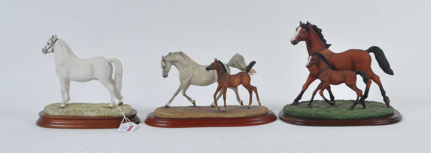 A collection of three Border Fine Arts horse groups, to include Welsh Mountain Pony and Mare &
